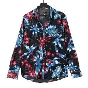 Geometrix NYC Floral Print Blouse M Women's Slim Fit Chic & Stylish Work Weekend